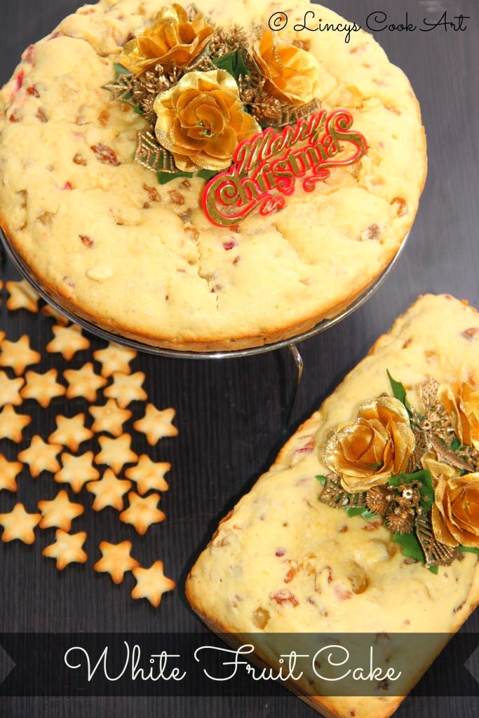 White Fruit Cake/ Christmas Fruit Cake/ Holiday Fruit Cake (No Alcohol