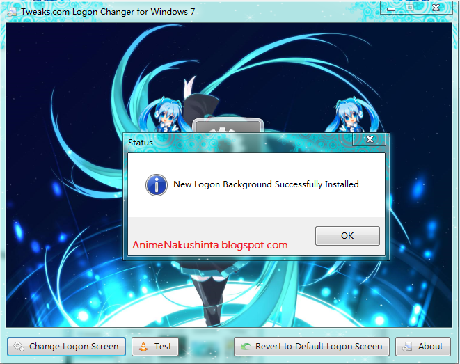 Logon Screen Windows 7 Anime Backround