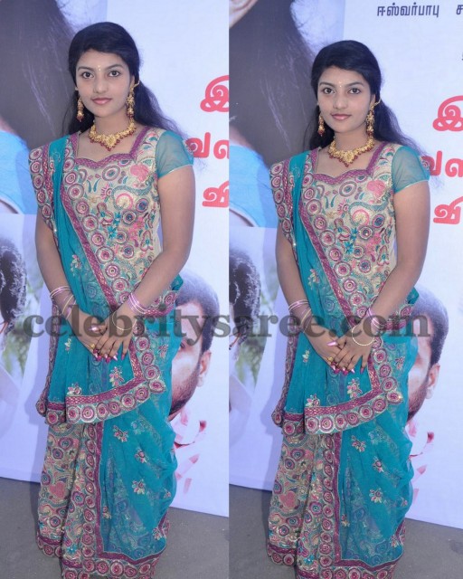 Tamil Actress in Lehenga Style Saree