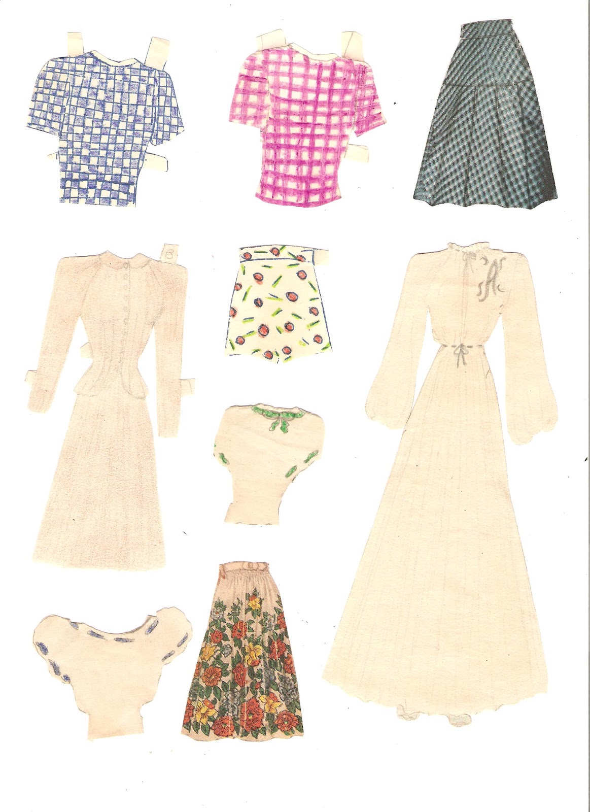Miss Missy Paper Dolls vintage handmade paper doll