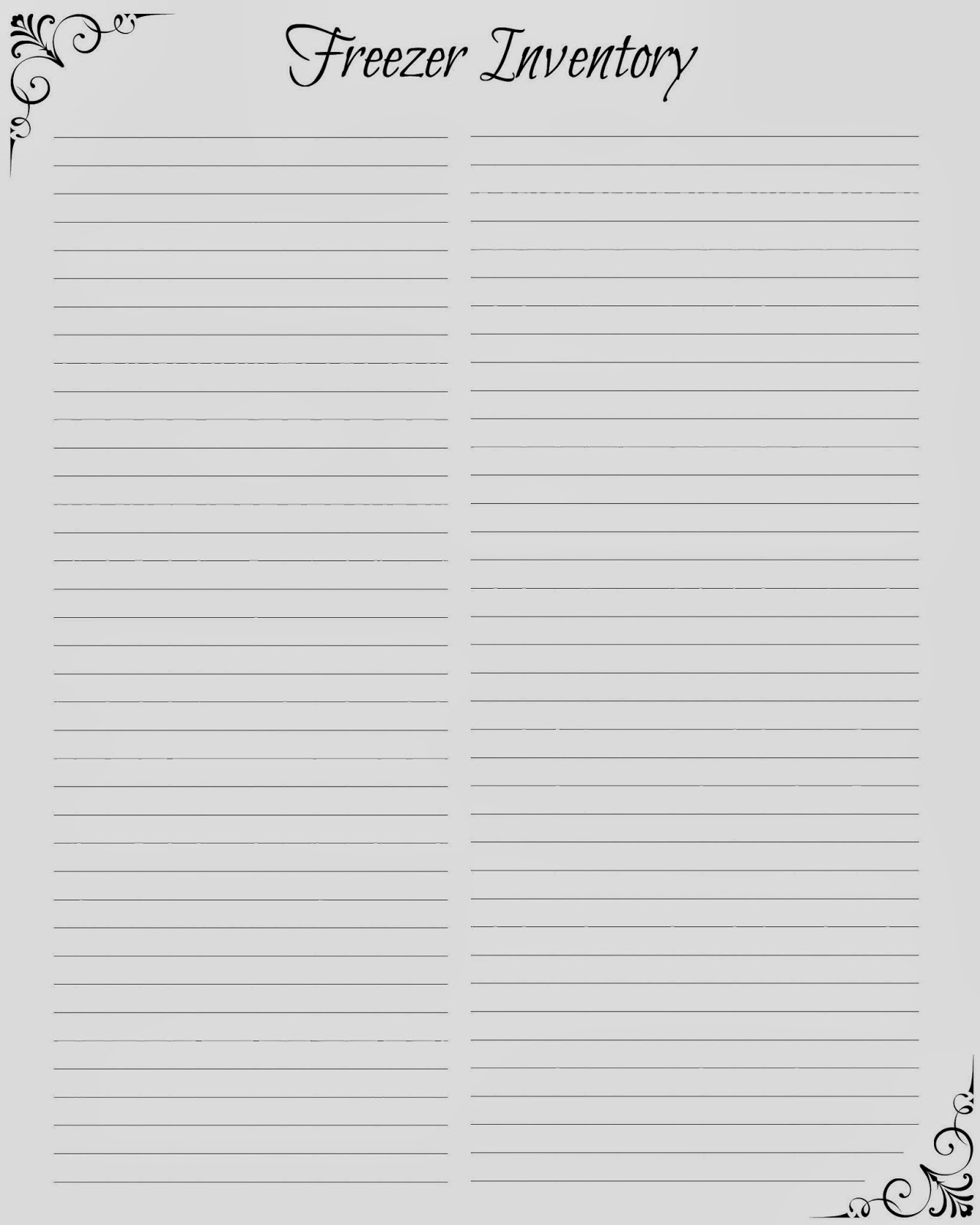 life lived intentionally free printable freezer inventory chart