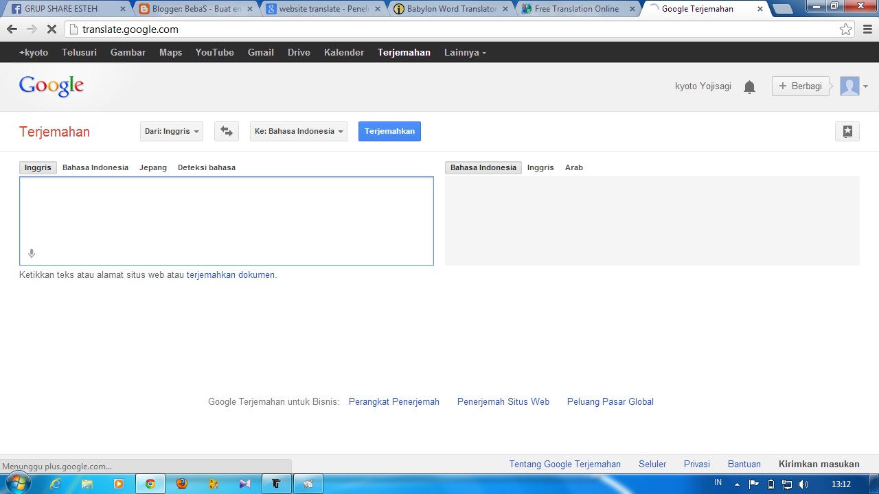 website terjemahan online