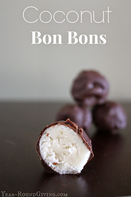 Coconut Bon Bons - can add chopped almonds or walnuts! Yum! 