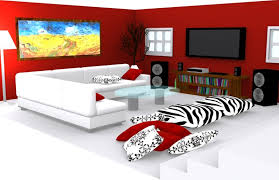Salas decoradas en rojo y blanco - Colores en Casa