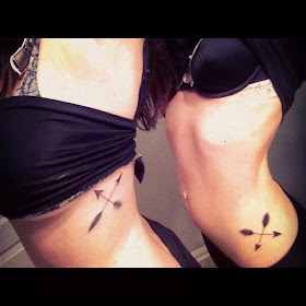 ♥ ♫ best friends tattoos. two arrows crossing is a symbol for friendship. arrow tattoos. matching tattoos. girls with tattoos ♥ ♫ ♥