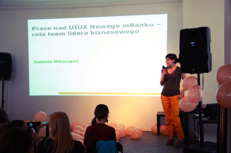 Izabela Witorzeńć, urodzinowe spotkanie Geek Girls Carrots Łódź urodzinowe spotkanie Geek Girls Carrots Łódź, kobieta, wystapienie, mBank, UIUX