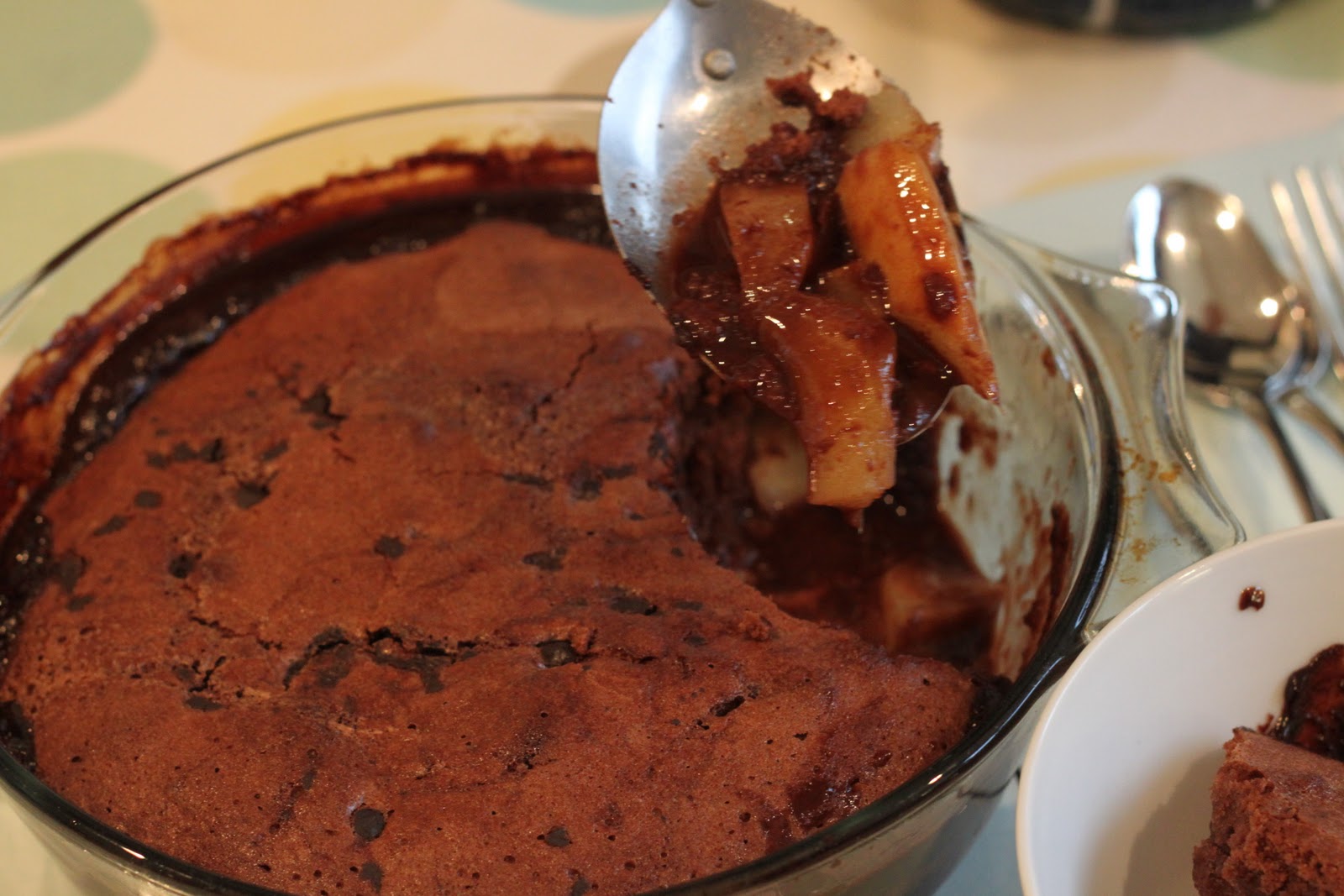 Dine at Mine Chocolate Fudge and Pear Pudding