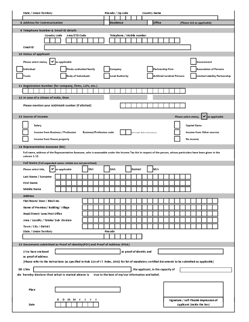 PAN CARD, FORMS, ON FORMS, 