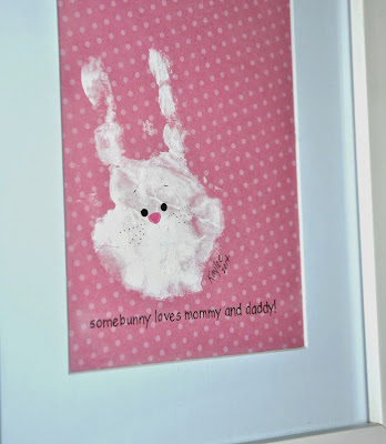  Easter bunny handprint somebunny loves you