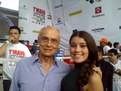 Senador Eduardo Suplicy e Beatriz Benz- Festa Comem. do 1° Maio- av Marq de S. Vicente em São Paulo