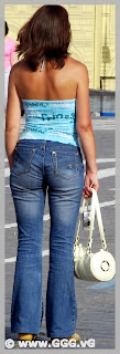 Girl in jeans on the street