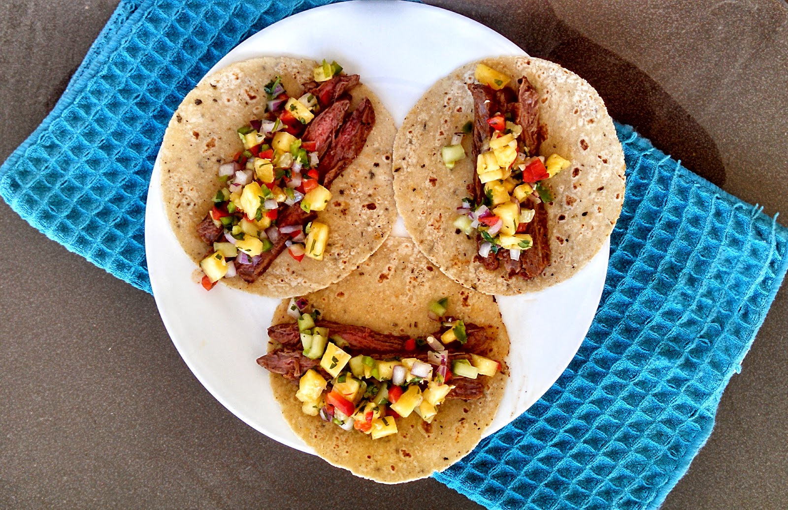 Hot Dog It's a Food Blog Flank Steak Tacos with Pineapple Salsa