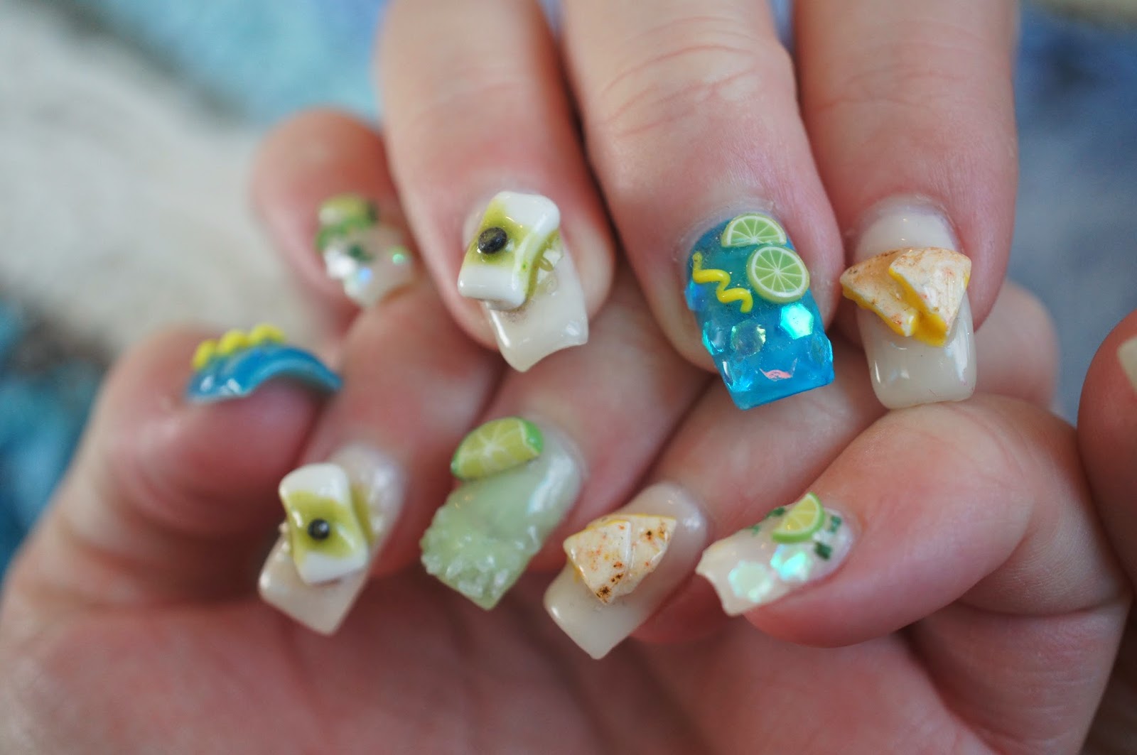 Sweet & Savory Trinkets Tropical Polymer Clay Nail Art