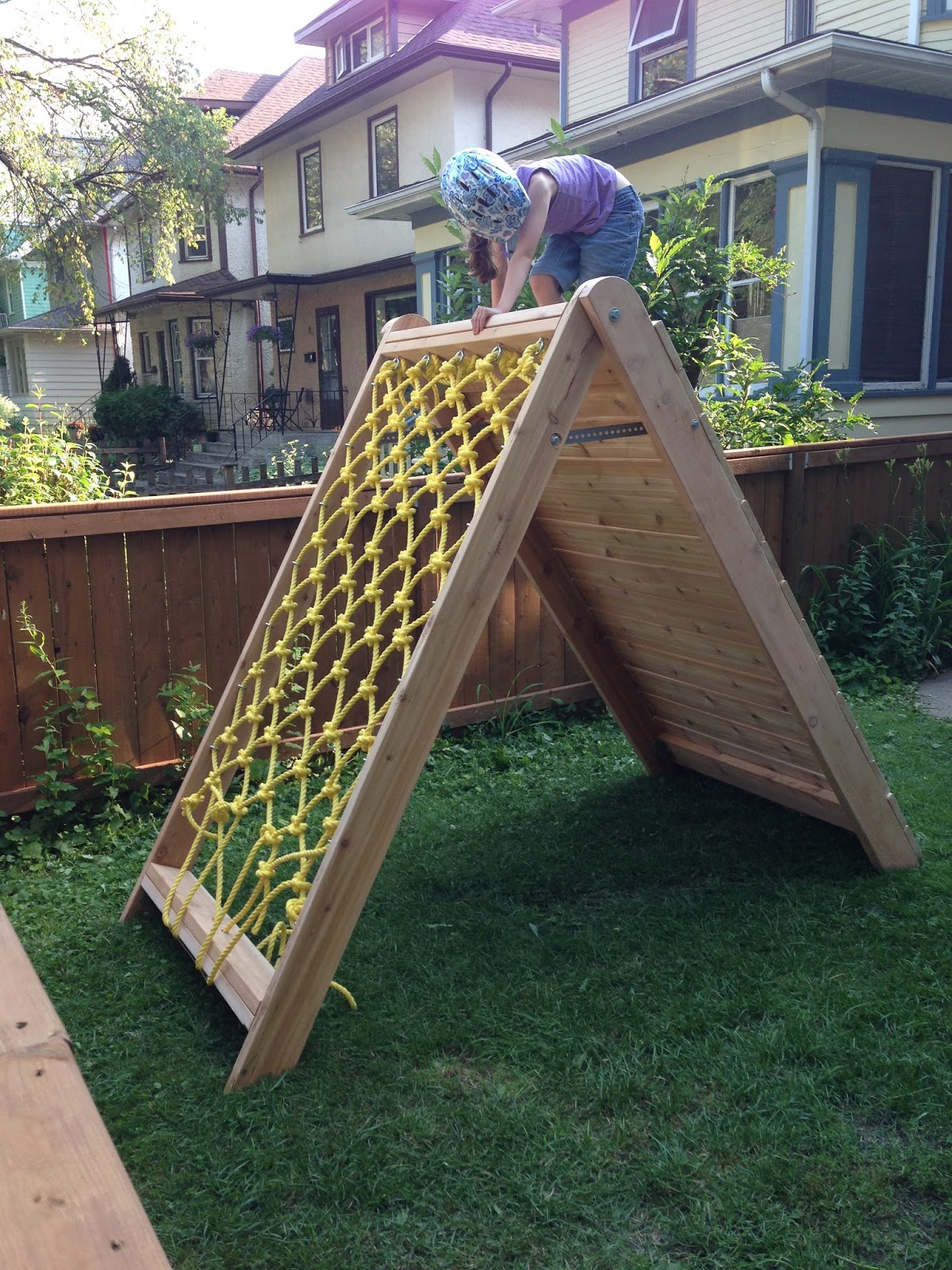 Kids Garden Climbing Net Frame Rope Ladder Backyard Training Exercise Home U3I0 