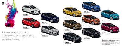 Ford Fiesta Colour Chart 2012