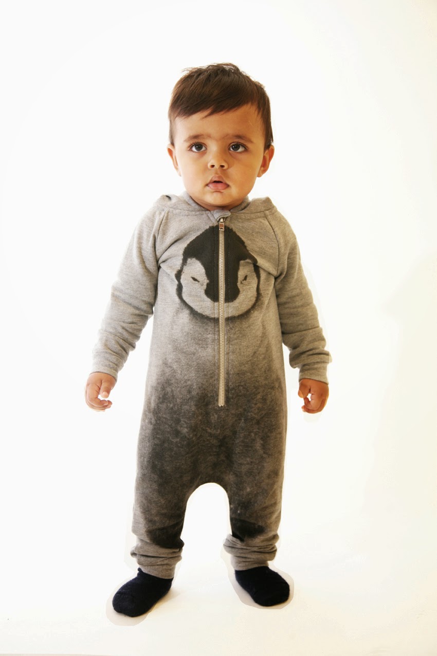 Popupshop AW14 Baby jumpsuit with penguin print by Popupshop for autumn/winter 2014 children's clothes collection