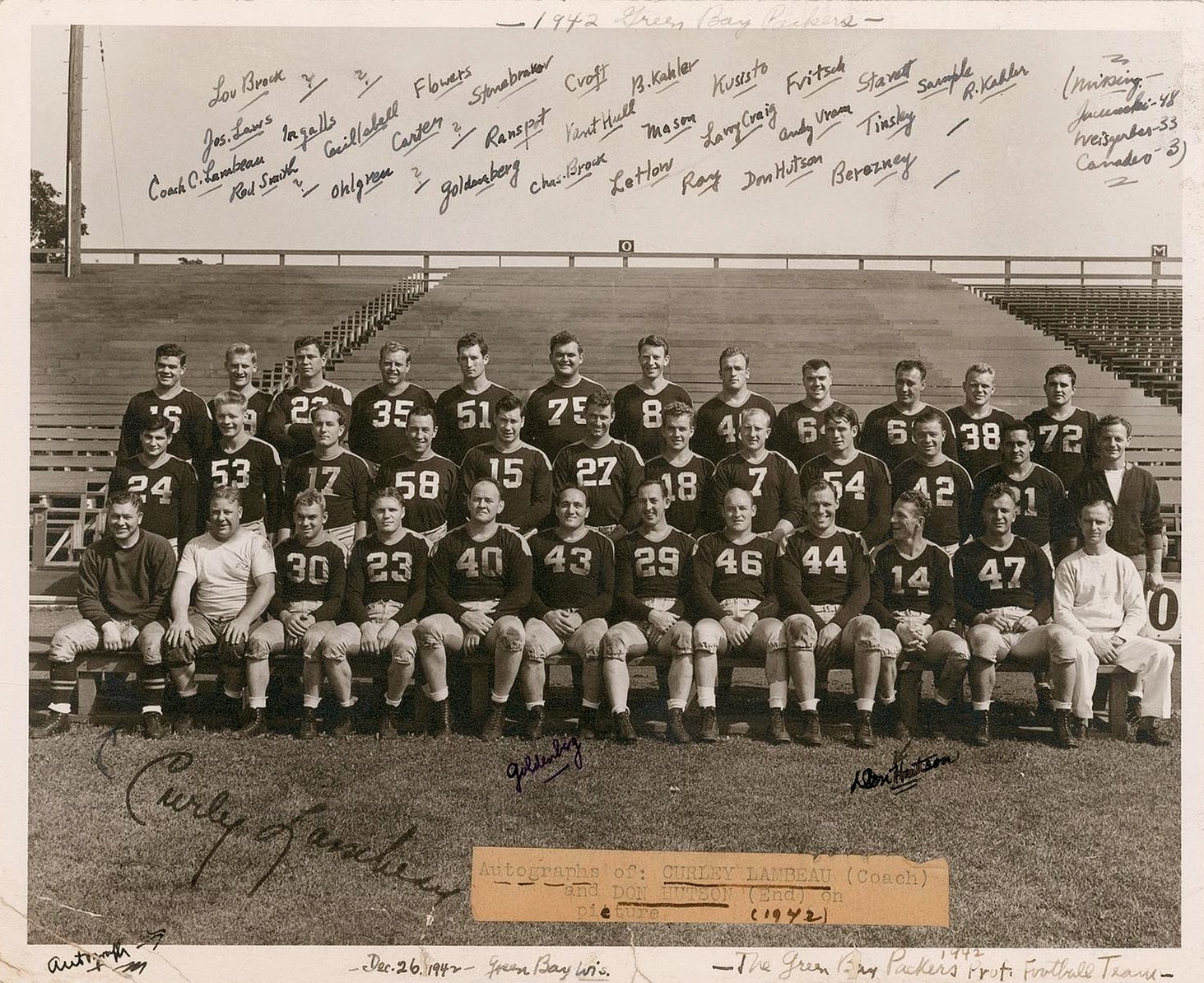 PACKERVILLE, U.S.A. 1942 Green Bay Packers