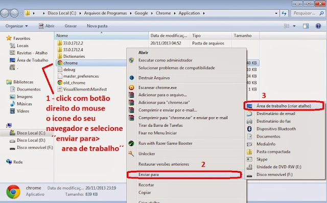 usar o novo atalho que apareceu na sua área de trabalho desinfectado