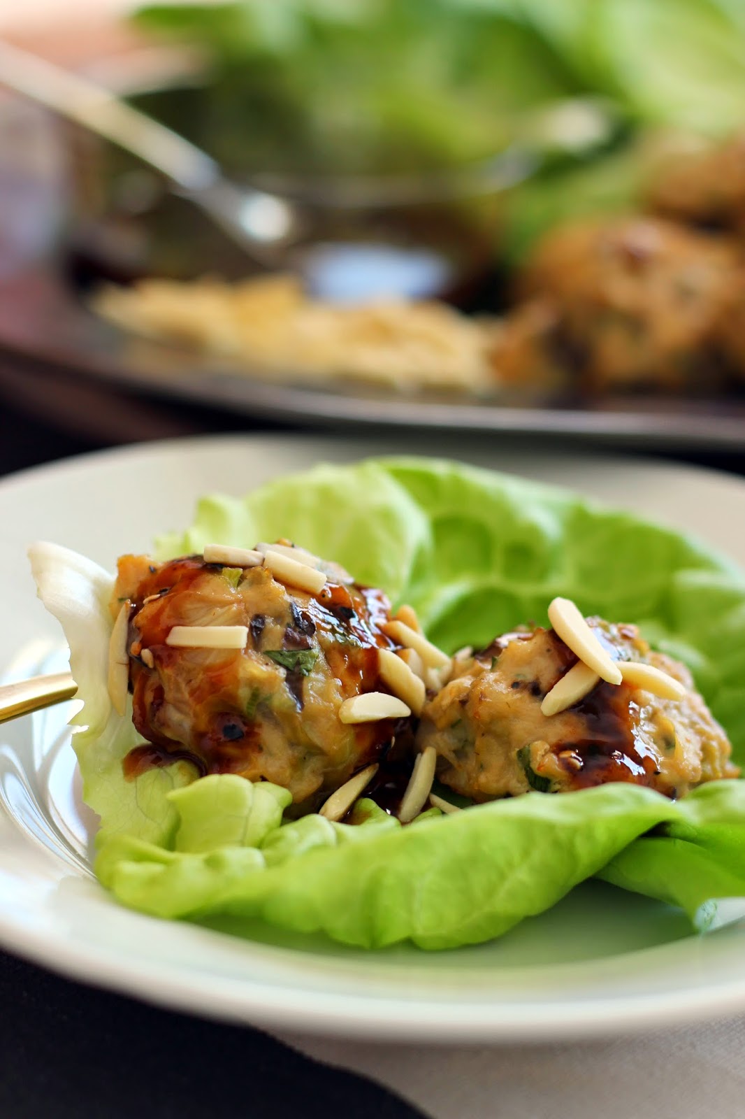 The Owl with the Goblet Asian Chicken Meatball Lettuce Wraps