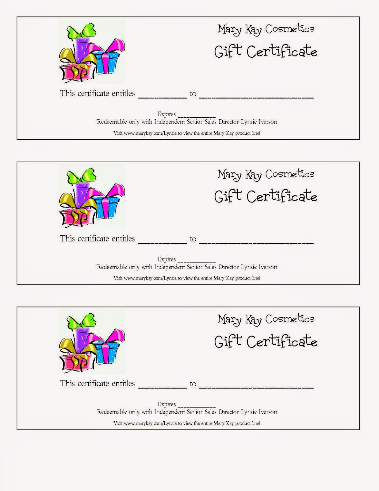 mary gift certificate pdf