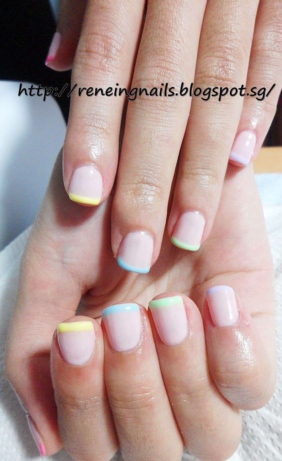 Reneing.Nails N14940 Kelly's pastel french nails