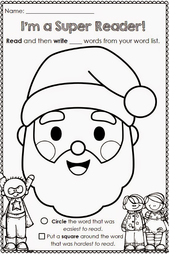 Christmas Printables for any Word List from Clever Classroom