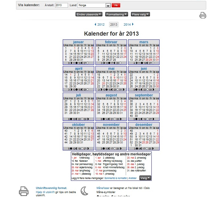 kalender med månefaser kalender med månefaser