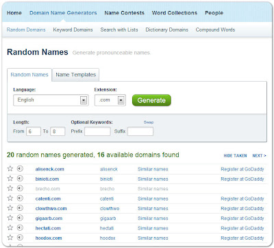 генератор доменов NameStation