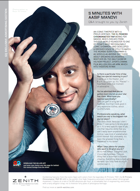 Aasif Mandvi/Zenith Watches for GQ