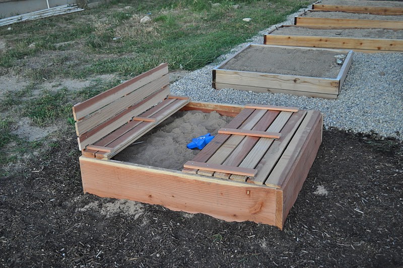 Mrs Home Ec Covered Fold Out Bench Sandbox
