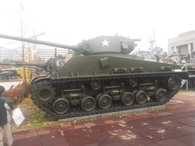 Tanks from the war memorial