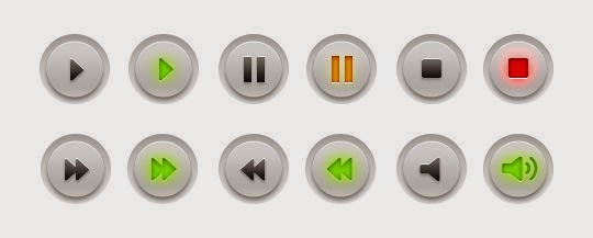 Multimedia (audio, video) buttons PSD Multimedia (audio, video) buttons PSD