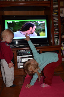 Little girl doing yoga