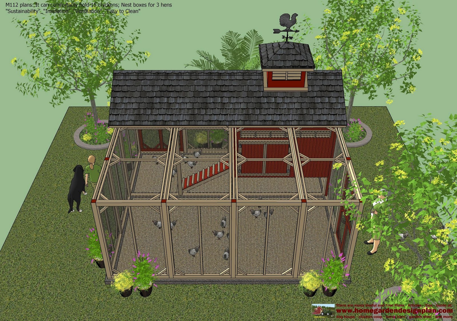 home garden plans M112 Chicken Coop Plans Construction Chicken
