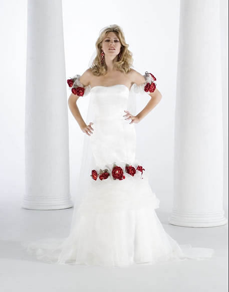WEDDING PLAN: Mixed White and Red Wedding Dress