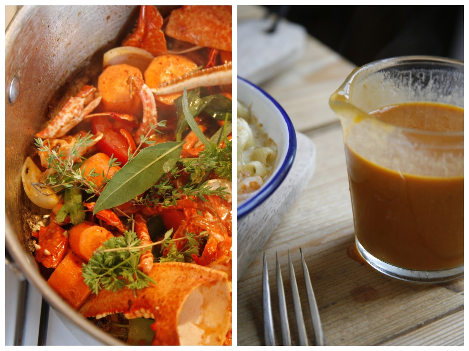 Lobster Macaroni Cheese with Lobster Bisque à la Hawksmoor The