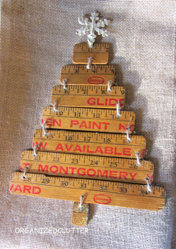 Re-Purposed Yardstick Christmas Tree | Organized Clutter