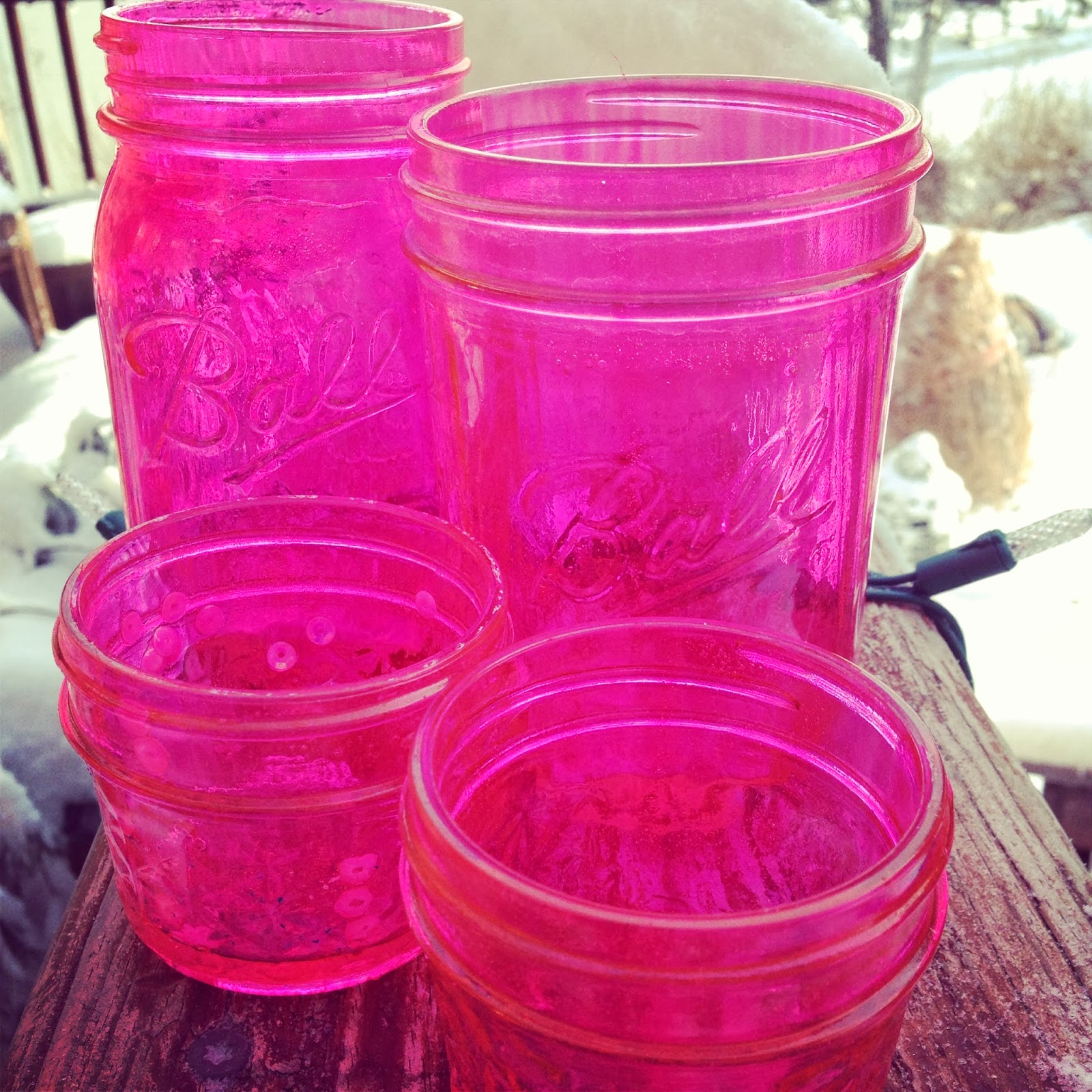 DIY Caught My Eye Pink Mason Jars