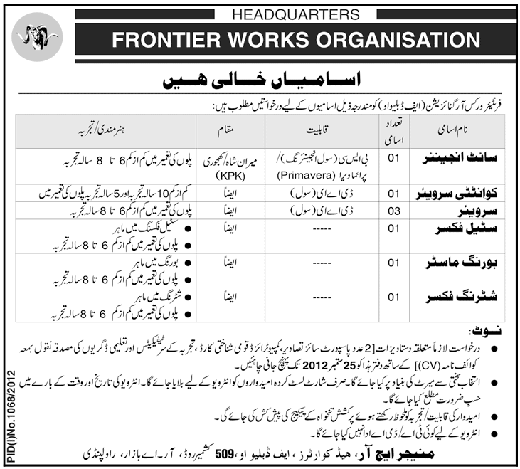 Engineering Jobs in FWO KPK