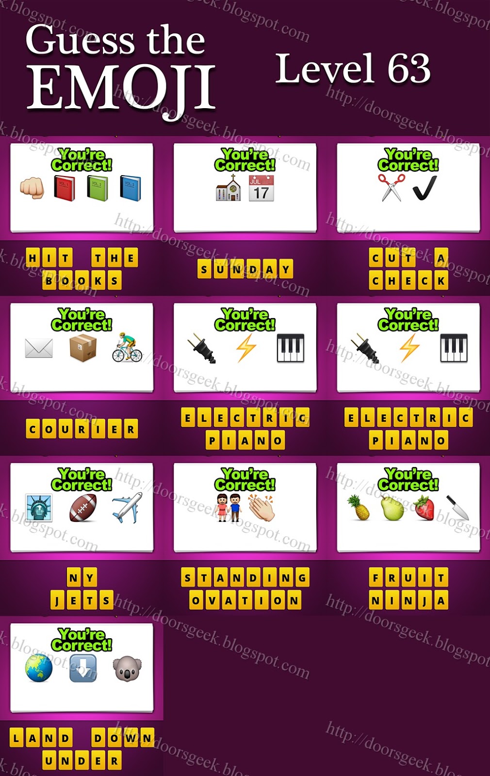 Guess The Emoji Level 63 Answers And Cheats Doors Geek