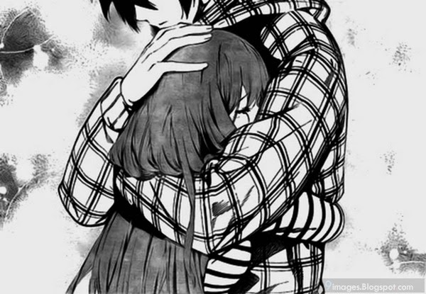 9 Images: Hug cute anime couple loves eachother deep affection true lovers