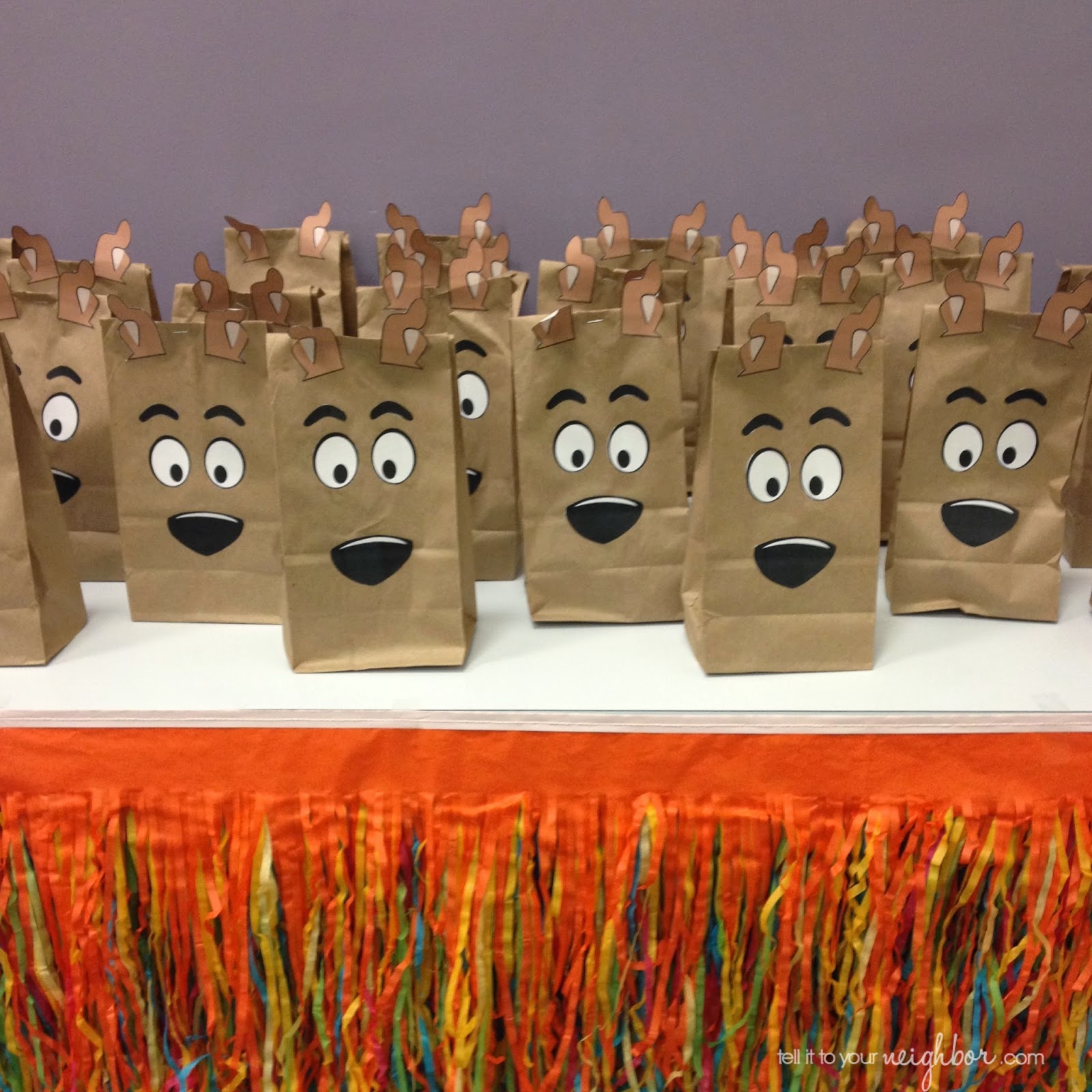 Our Scooby Doo Party Favors The Bag Is A Lunch Sack And Made Out Of Stickers We Cut Ourselves Lot Work But Worth It