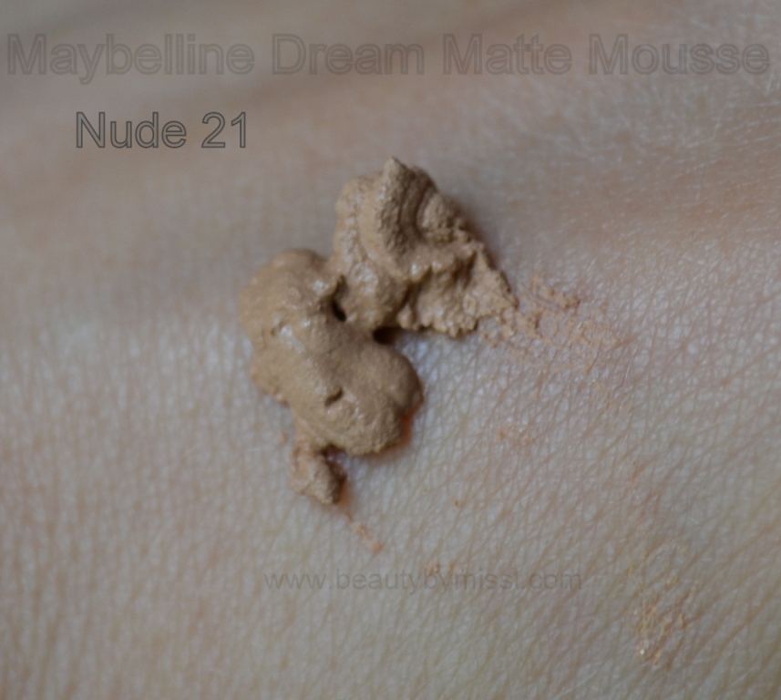 Maybelline Dream Matte Mousse Foundation Nude 21 Swatch