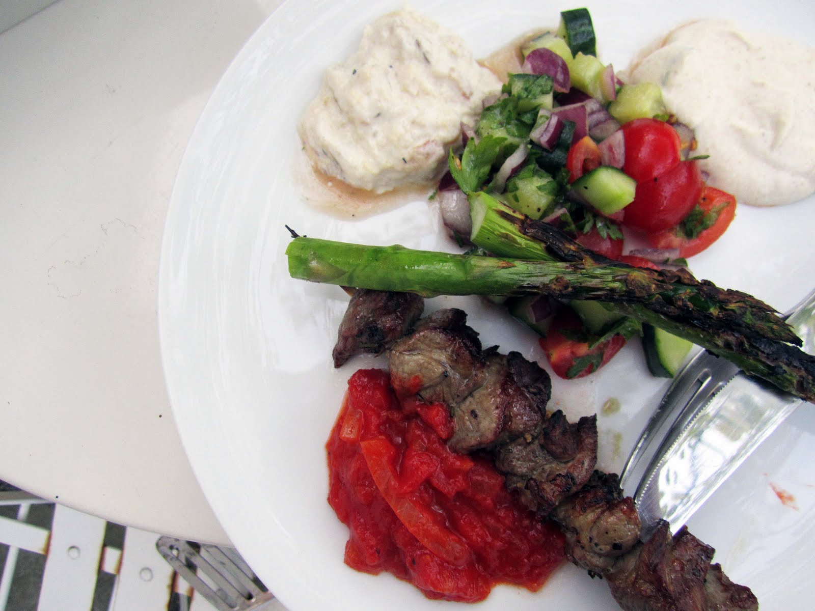 Lamb Shish Kebabs with Smoky Aubergine Yoghurt The Grazer