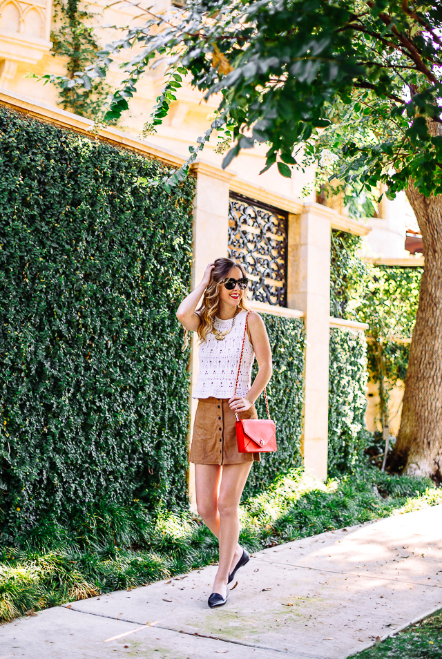 Suede Button Front Mini Skirt Suede Button Front Mini Skirt