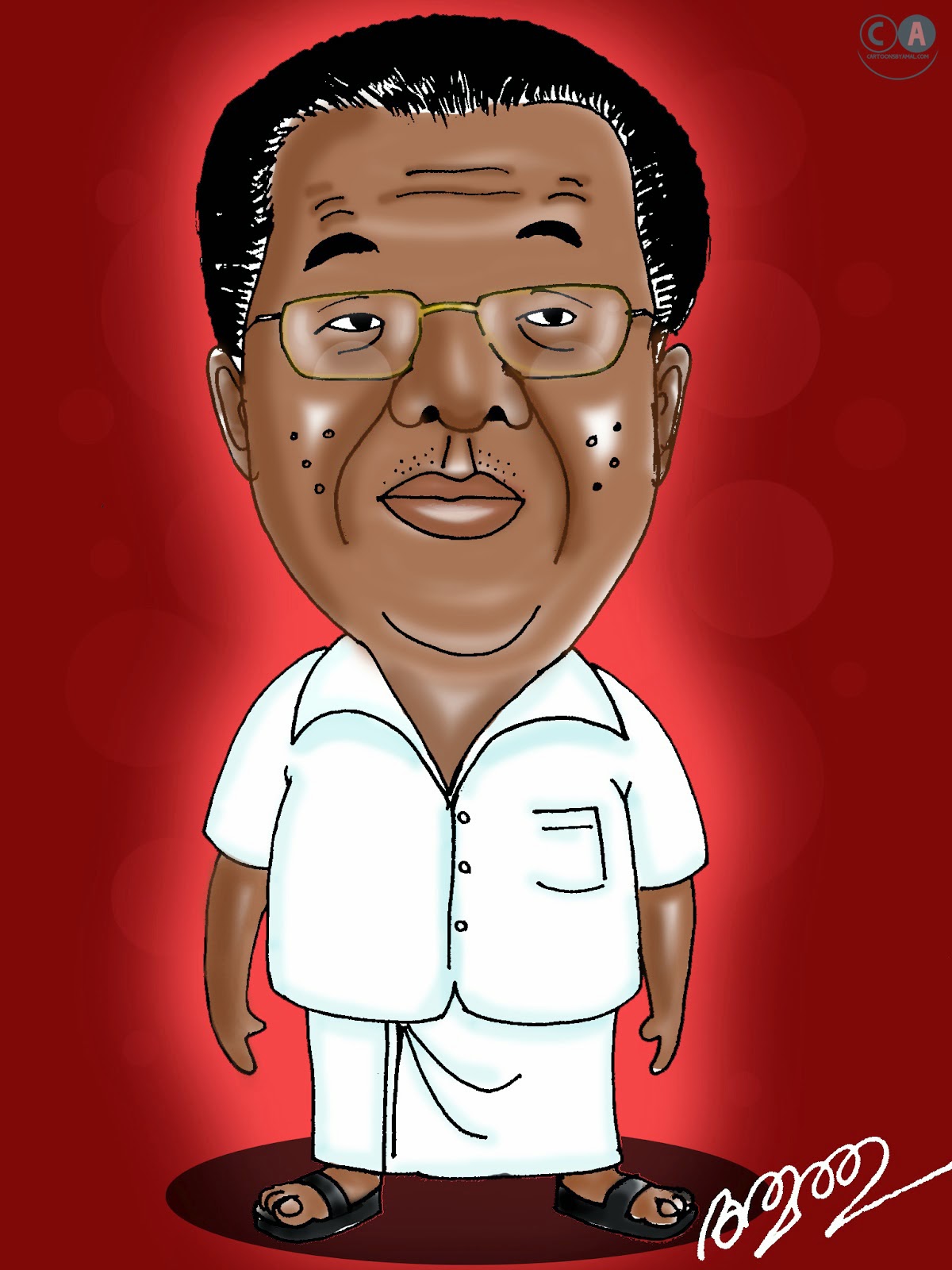 Cartoons By Amal: Pinarayi Vijayan Caricature