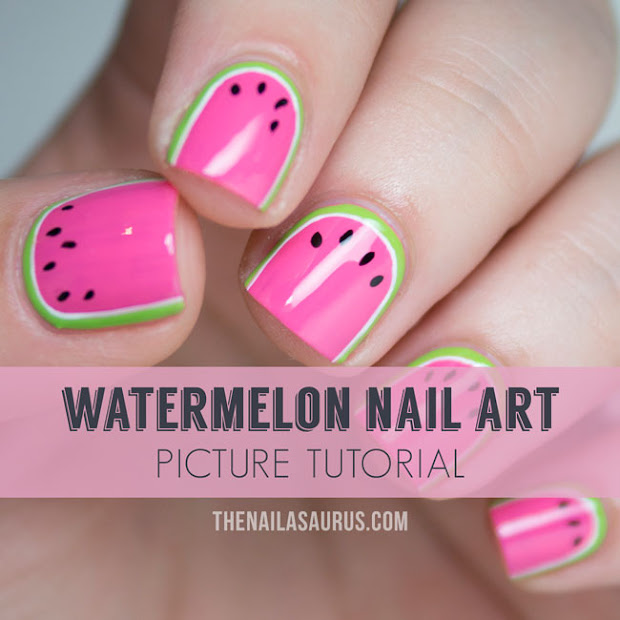 watermelon nail art tutorial