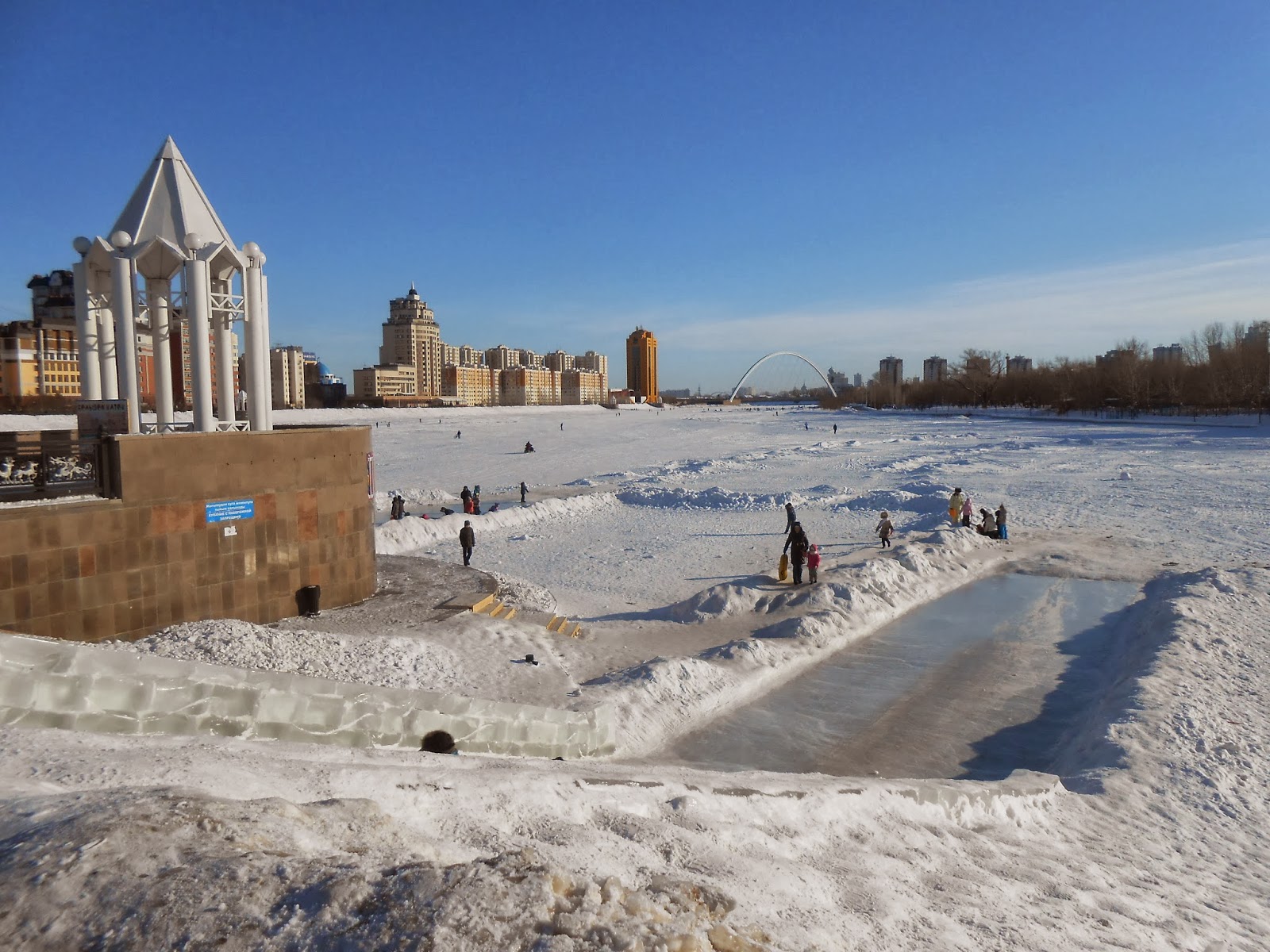 Ishim River, Astana in Winter