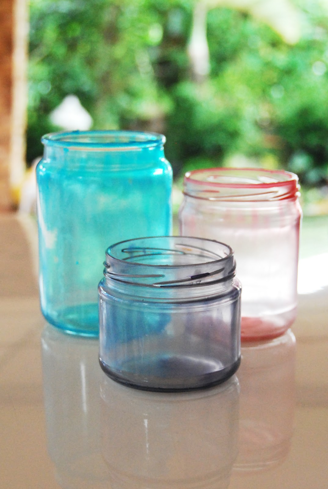 The Pink Doormat DIY Colored Glass Jars