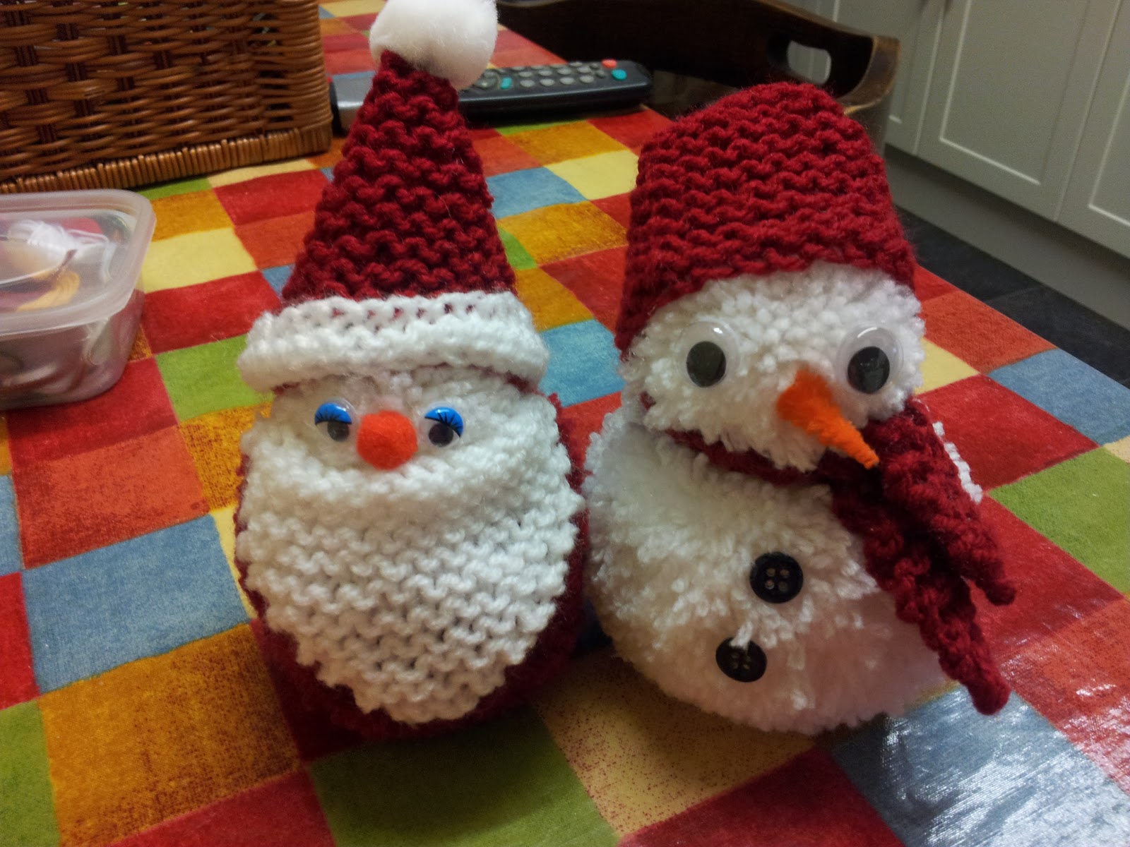 Pom Pom Santa and Snowman